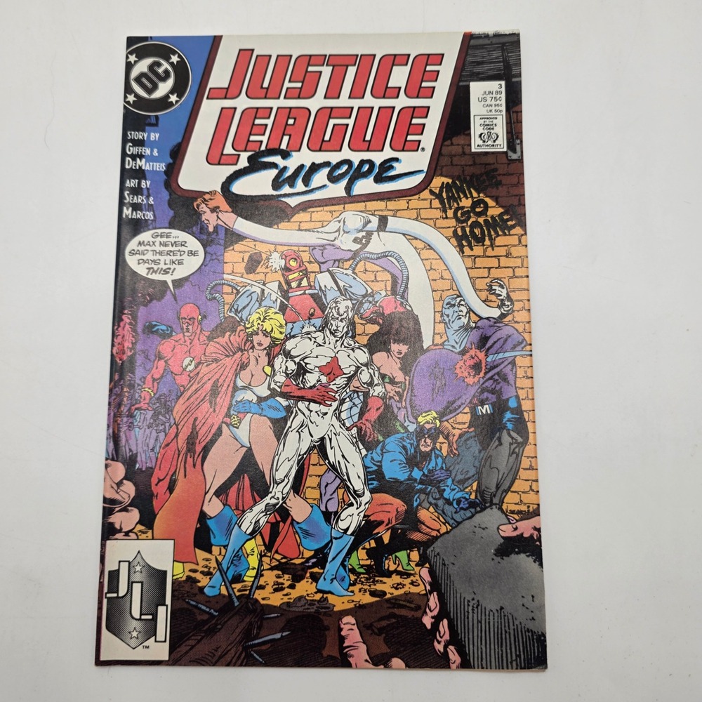 DC Justice League Europe 3 Captain Atom Power Girl Copper Age 1989 Comic Book